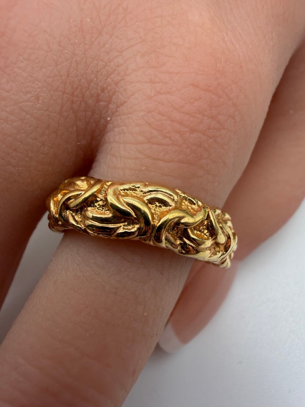 18k Yellow Gold Over Sterling Silver Byzantine Style Ring 7.75